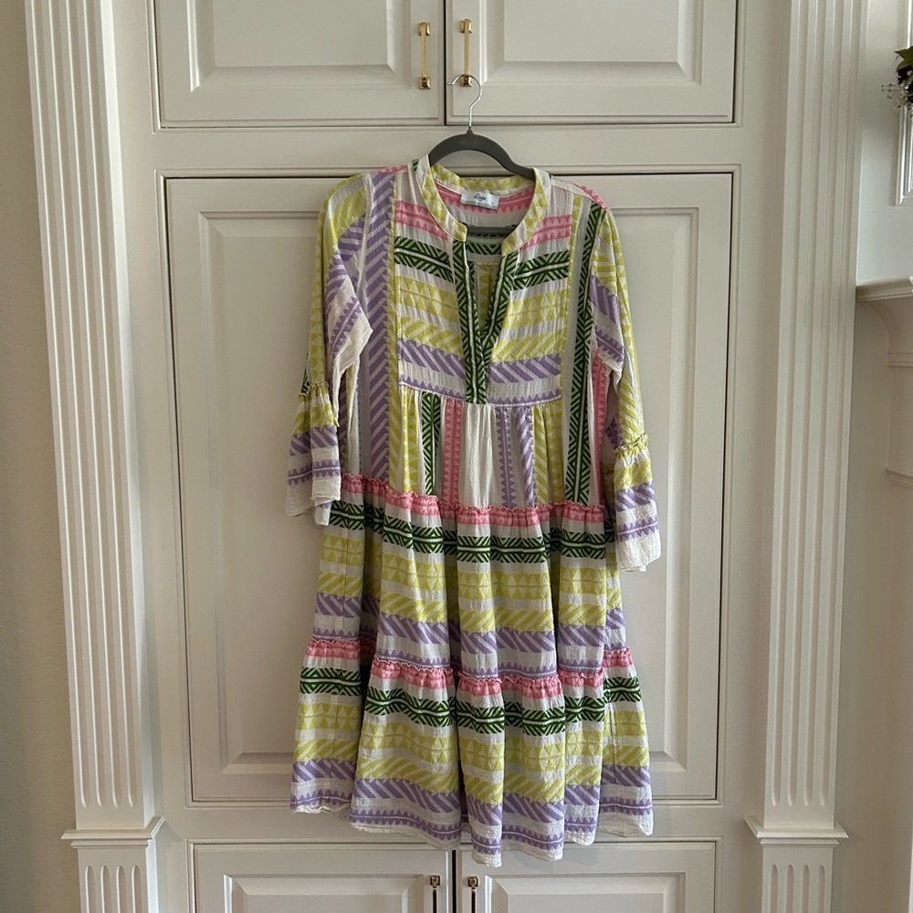 Devotion twins long Colorful Striped Dress M